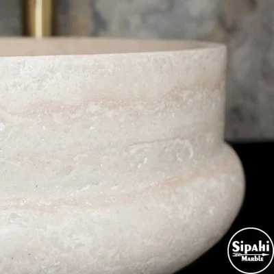 Travertine Pear Design Washbasin Travertine Pear Design Washbasin