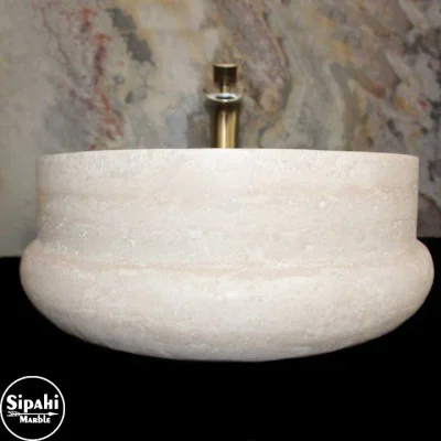 Travertine Pear Design Washbasin Travertine Pear Design Washbasin
