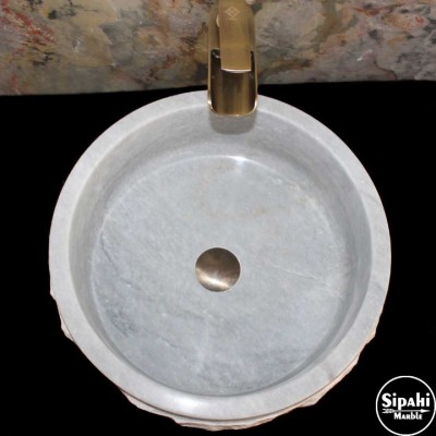 Gri Mermer Dışı Patlatma Dizayn Lavabo Gri Mermer Dışı Patlatma Dizayn Lavabo