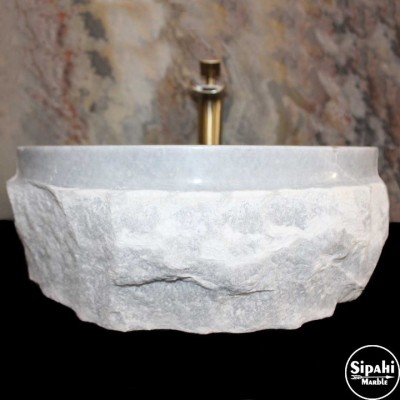 Gri Mermer Dışı Patlatma Dizayn Lavabo Gri Mermer Dışı Patlatma Dizayn Lavabo