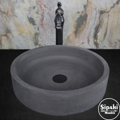 Antrasit Bazalt Silindir Lavabo Antrasit Bazalt Silindir Lavabo