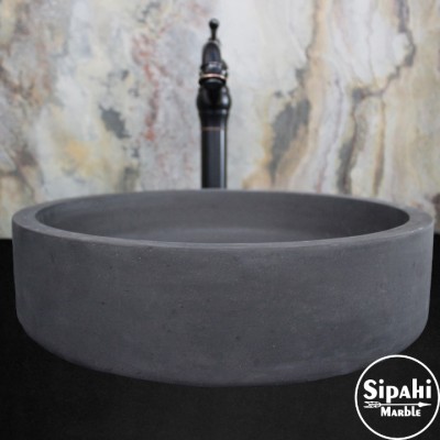 Antrasit Bazalt Silindir Lavabo