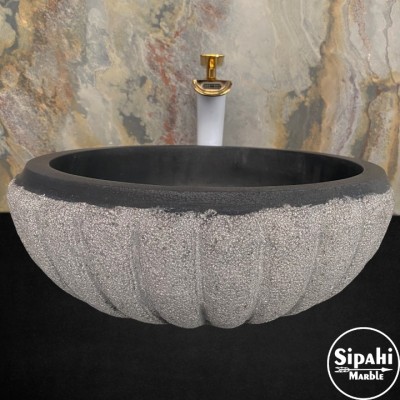Bazalt Dışı Mucartalı Kavun Dilimli Lavabo Bazalt Dışı Mucartalı Kavun Dilimli Lavabo