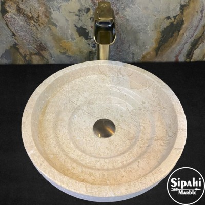 Bej Mermer Dışı Tarama Model Lavabo Bej Mermer Dışı Tarama Model Lavabo