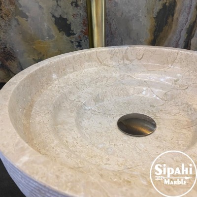 Bej Mermer Dışı Tarama Model Lavabo Bej Mermer Dışı Tarama Model Lavabo