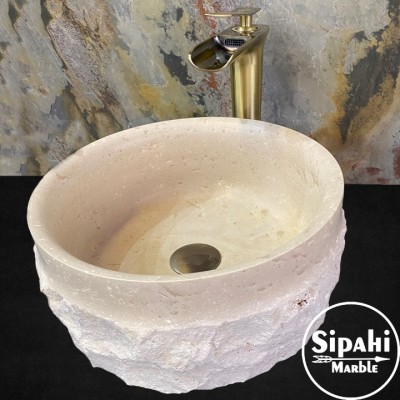 Traverten Dışı Doğal Patlatma Modern Lavabo Traverten Dışı Doğal Patlatma Modern Lavabo