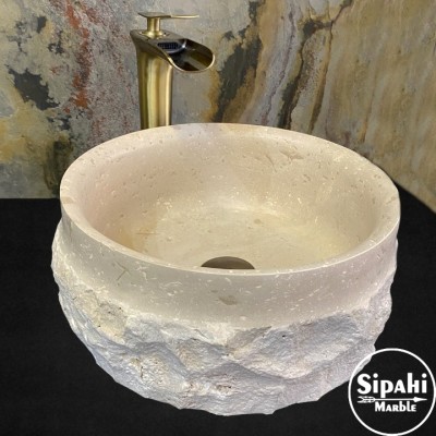 Traverten Dışı Doğal Patlatma Modern Lavabo Traverten Dışı Doğal Patlatma Modern Lavabo