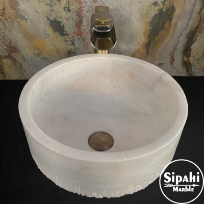 Kristal Sarılı Dışı Dizayn Dikey Patlatma Lavabo Kristal Sarılı Dışı Dizayn Dikey Patlatma Lavabo