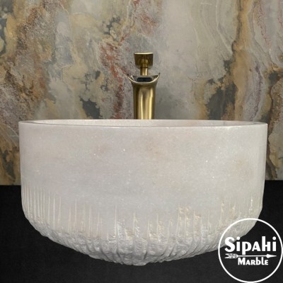 Kristal Sarılı Dışı Dizayn Dikey Patlatma Lavabo Kristal Sarılı Dışı Dizayn Dikey Patlatma Lavabo