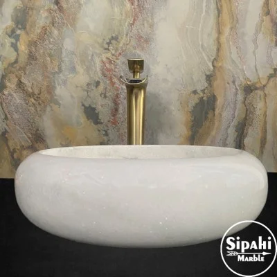 Krisral Beyaz Bombeli Lavabo Krisral Beyaz Bombeli Lavabo