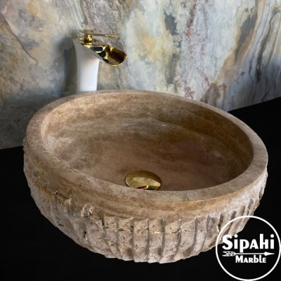 Noche Traverten Dışı Çizik Patlatma Çanak Lavabo Noche Traverten Dışı Çizik Patlatma Çanak Lavabo