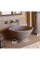 Gümüş Traverten Standlı V Model Lavabo Gümüş Traverten Standlı V Model Lavabo