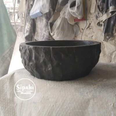 Bazalt Siyah Dışı Patlatma Cilalı Yuvarlak Lavabo Bazalt Siyah Dışı Patlatma Cilalı Yuvarlak Lavabo