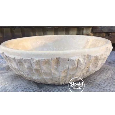 Traverten Dışı Dikey Patlatma Çanak Lavabo Traverten Dışı Dikey Patlatma Çanak Lavabo