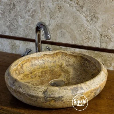 Scabas Traverten Basık Lavabo Scabas Traverten Basık Lavabo