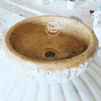 Noche Traverten Dışı Dikey Patlatma Çanak Lavabo Noche Traverten Dışı Dikey Patlatma Çanak Lavabo
