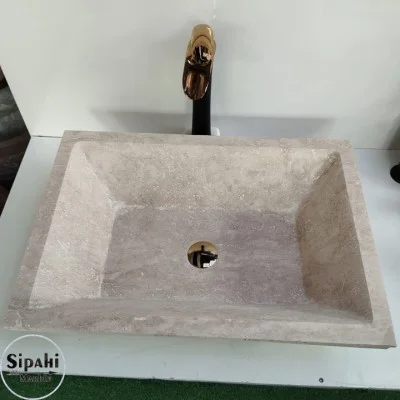 Klasik Traverten Köşeli Lavabo Klasik Traverten Köşeli Lavabo