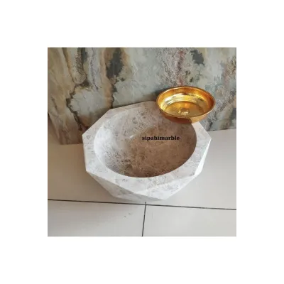 Bej Mermer Elmas Kesim Kurna