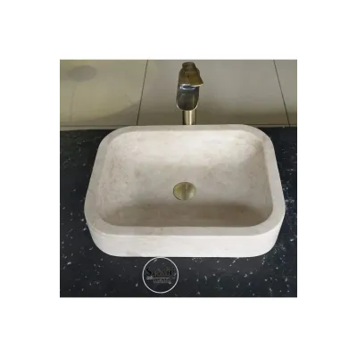 Klasik Traverten Köşeli Lavabo Klasik Traverten Köşeli Lavabo