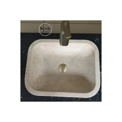 Klasik Traverten Köşeli Lavabo Klasik Traverten Köşeli Lavabo