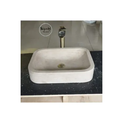 Klasik Traverten Köşeli Lavabo Klasik Traverten Köşeli Lavabo