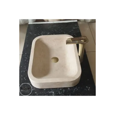 Klasik Traverten Köşeli Lavabo Klasik Traverten Köşeli Lavabo