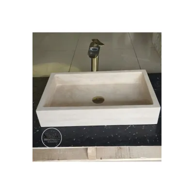 Traverten Köşeli Klasik Lavabo Traverten Köşeli Klasik Lavabo