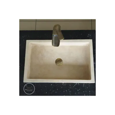 Traverten Köşeli Klasik Lavabo Traverten Köşeli Klasik Lavabo