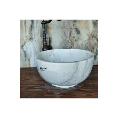Marmara Mermer İnce Ayaklı Lavabo Marmara Mermer İnce Ayaklı Lavabo