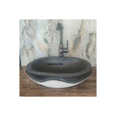 Bazalt Siyah Dışı Mucartalı Elips Lavabo Bazalt Siyah Dışı Mucartalı Elips Lavabo