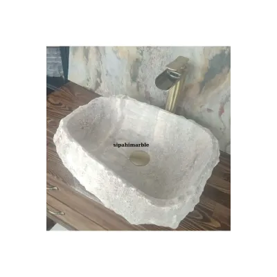 Gümüş Traverten Lüx Şekilsiz Lavabo Gümüş Traverten Lüx Şekilsiz Lavabo