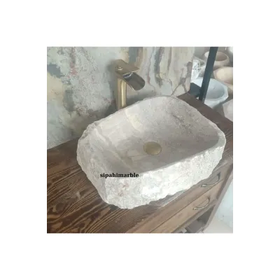 Gümüş Traverten Lüx Şekilsiz Lavabo Gümüş Traverten Lüx Şekilsiz Lavabo