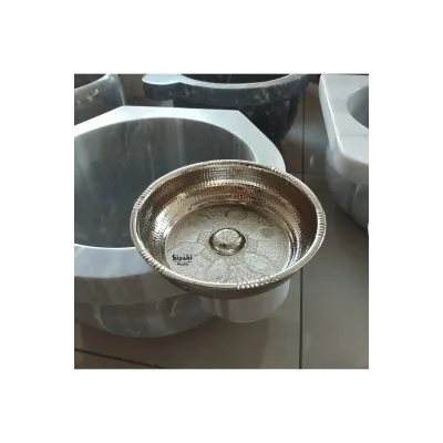 Krom Kaplama Osmanlı Hamam Tası - Pirinç Krom Kaplama Osmanlı Hamam Tası - Pirinç