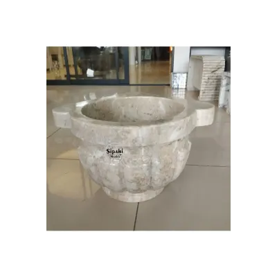 Bej Mermer Kavun Dilimli Ayaklı Köşe Kurna Bej Mermer Kavun Dilimli Ayaklı Köşe Kurna