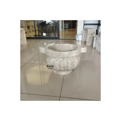 Bej Mermer Kavun Dilimli Ayaklı Köşe Kurna Bej Mermer Kavun Dilimli Ayaklı Köşe Kurna