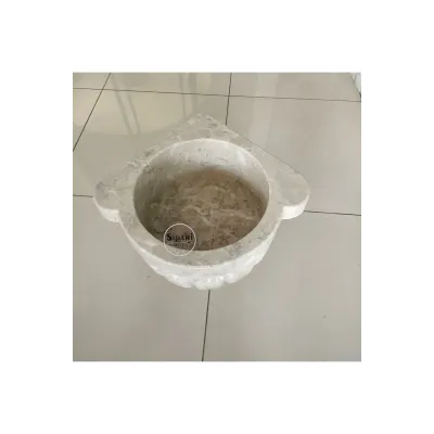 Bej Mermer Kavun Dilimli Ayaklı Köşe Kurna Bej Mermer Kavun Dilimli Ayaklı Köşe Kurna