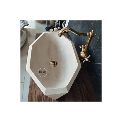 Traverten Elmas Kesim Oval Lavabo Traverten Elmas Kesim Oval Lavabo
