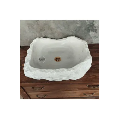 Beyaz Mermer Şekilsiz Lüx Lavabo Beyaz Mermer Şekilsiz Lüx Lavabo