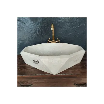 Traverten Elmas Kesim Oval Lavabo Traverten Elmas Kesim Oval Lavabo
