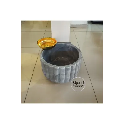 Gri Mermer İnce Dilimli Tasarım Kurna Gri Mermer İnce Dilimli Tasarım Kurna