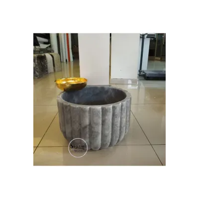 Gri Mermer İnce Dilimli Tasarım Kurna Gri Mermer İnce Dilimli Tasarım Kurna