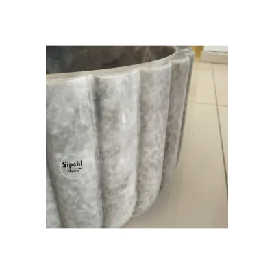 Gri Mermer İnce Dilimli Tasarım Kurna Gri Mermer İnce Dilimli Tasarım Kurna
