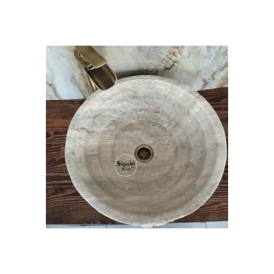 Gümüş Traverten İçi Katmanlı Lavabo Gümüş Traverten İçi Katmanlı Lavabo
