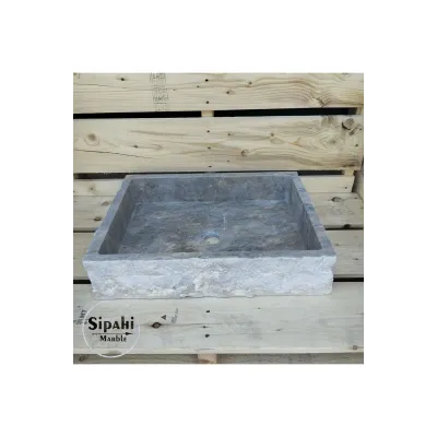 Gümüş Traverten Klasik Lavabo Gümüş Traverten Klasik Lavabo