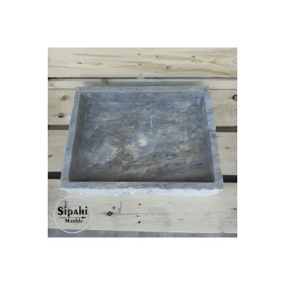 Gümüş Traverten Klasik Lavabo Gümüş Traverten Klasik Lavabo