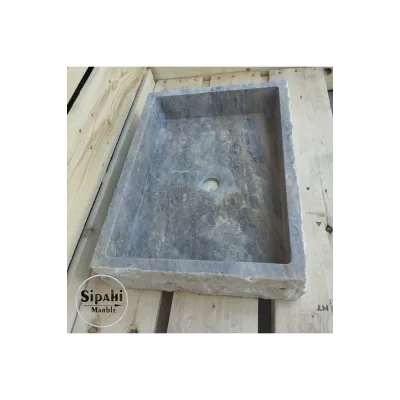 Gümüş Traverten Klasik Lavabo Gümüş Traverten Klasik Lavabo
