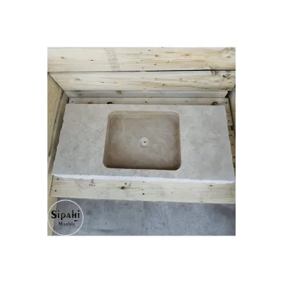  Liğht Traverten Modern Lavabo