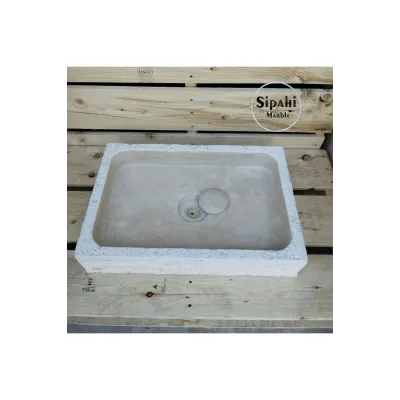 Klasik Traverten Gizli Giderli Lavabo Klasik Traverten Gizli Giderli Lavabo