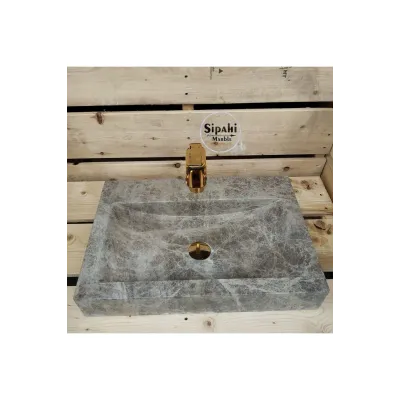 Dark Emperador Tek Batarya Çıkışlı Lavabo Dark Emperador Tek Batarya Çıkışlı Lavabo