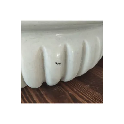 Beyaz Mermer Kavun Dilimli Lüx Lavabo Beyaz Mermer Kavun Dilimli Lüx Lavabo